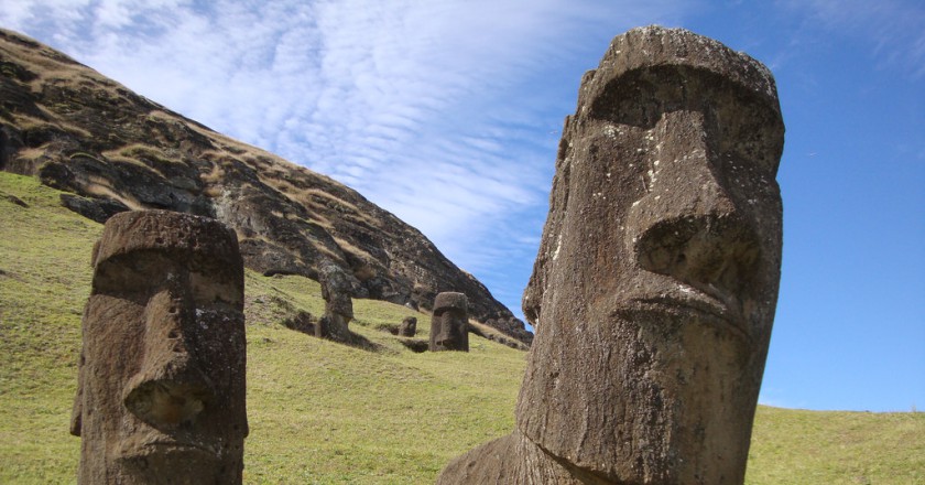 The prominent sculptures of Moai