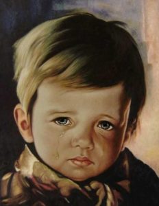 One of the most common paintings of the crying boy